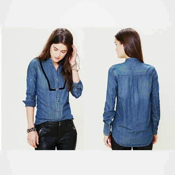 free people denim shirt