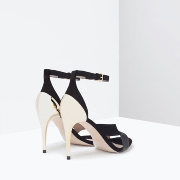 ZARA Combination Heeled Sandals with Ankle Strap - Picture 2 of 4