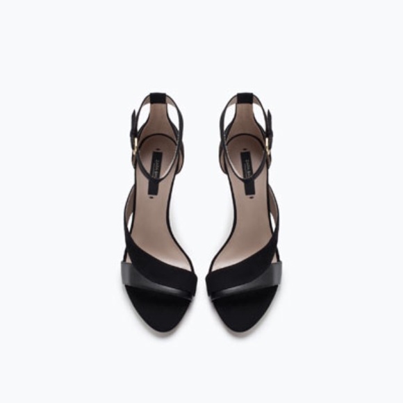 ZARA Combination Heeled Sandals with Ankle Strap - Picture 3 of 4