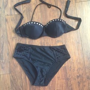 Black bikini top and bottom
