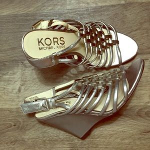 Michael Kors Silver Wedges! 💋