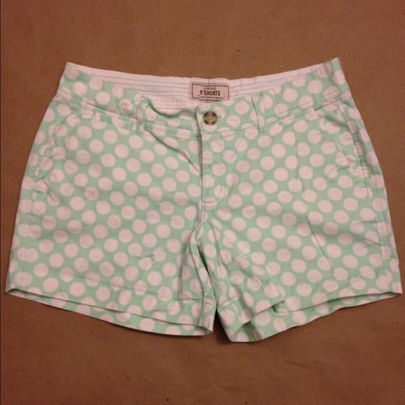 Old Navy Pants - Mint and white polka dot Old Navy 5" shorts