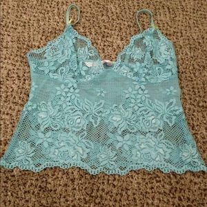 Victoria's Secret Aqua lace camisole