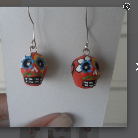 Colorful candy skull earrings