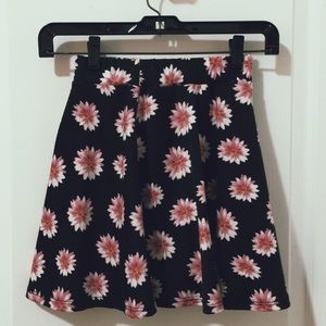 PINK FLOWERS / FLORAL SKATER SKIRT