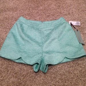 High waisted mint green shorts