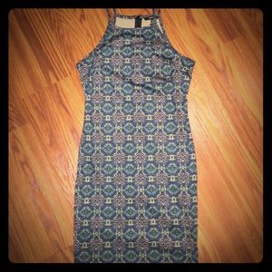 Green and Blue print dress