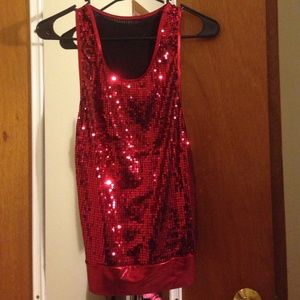 Red Sequined Tank