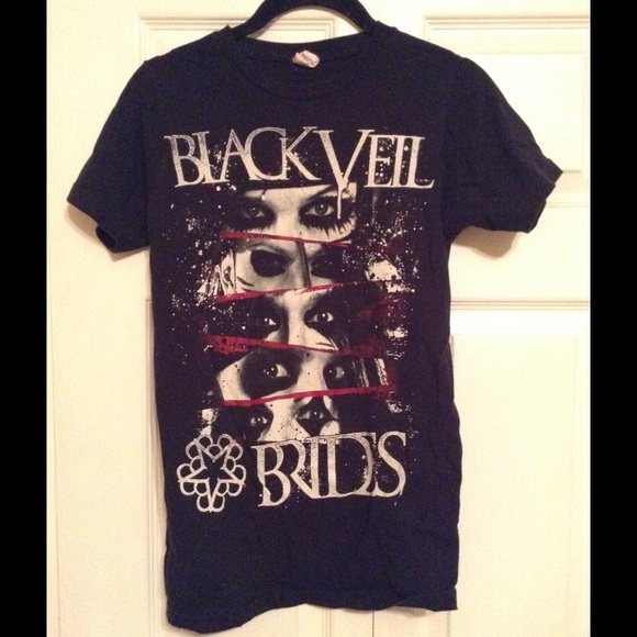 Bay Island Sportswear Tops - Black Veil Birds Rock Emo Goth T Shirt
