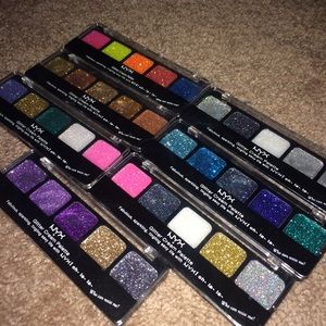 6 nyx glitter cream palettes