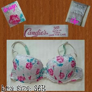 White With Pink Flowers Bra