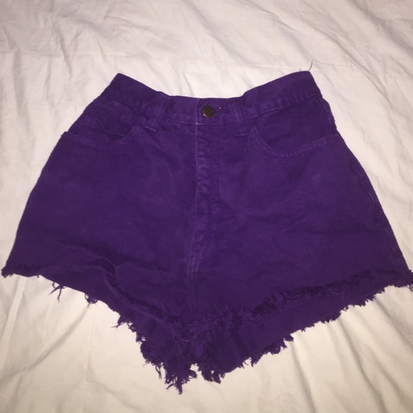 Purple High Waisted Shorts