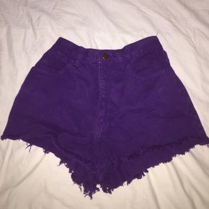 Purple High Waisted Shorts