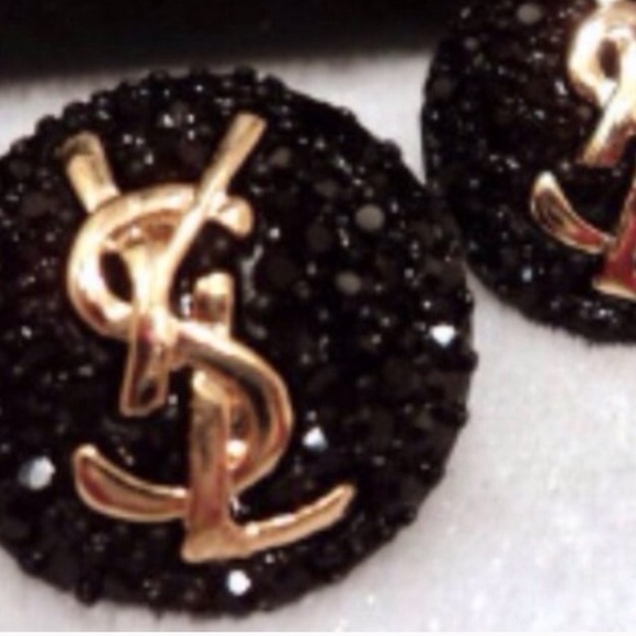 Jewelry - Y s l stud glamour black earrings