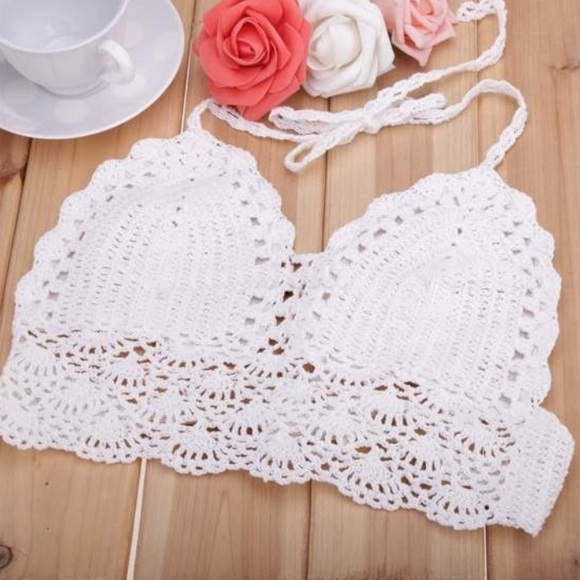 ❤️ White knitted crop top ❤️ - Picture 2 of 3