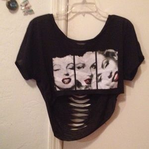 Black Custom Maryland Monroe Crop Top