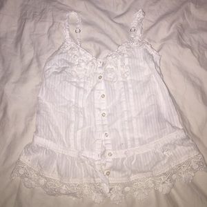 White Abercombie Tie Shirt