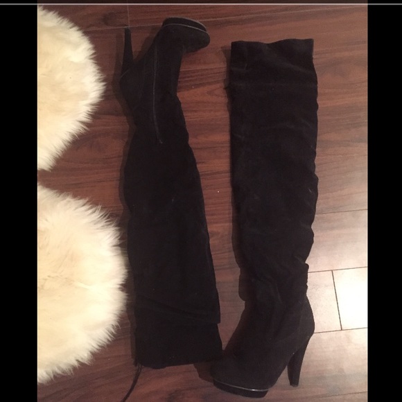 Forever 21 Shoes - Over the Knee Suede Boots