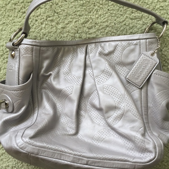 Coach authentic silver shoulder bag