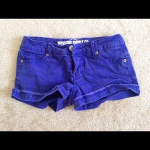 Blue denim shorts