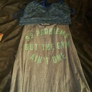 T shirt and sports bra