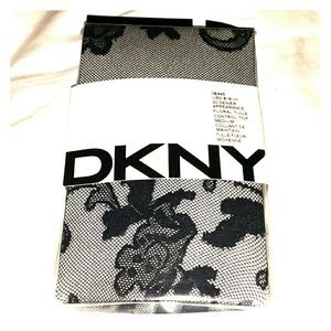 *2 FOR $20* DKNY Black Floral Control Top Tights.