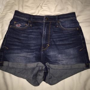 High waisted denim shorts