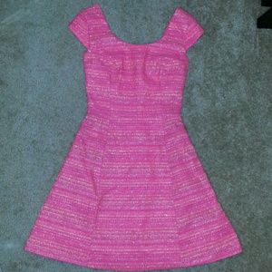 Lilly pulitzer pink tweed flare dress