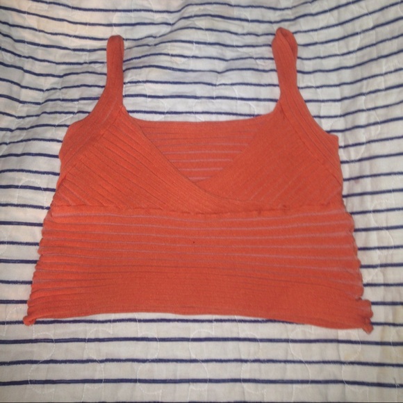 vintage v-neck orange crop top.