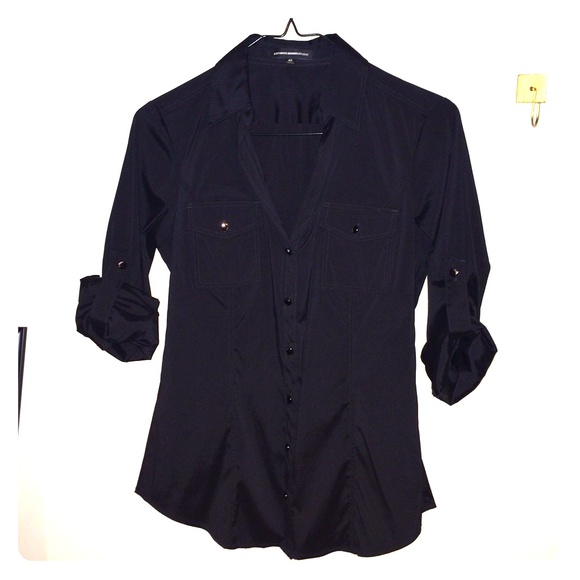 Express black button up