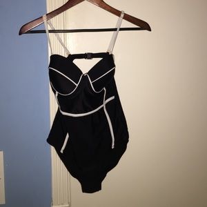 B&W one piece swimsuit