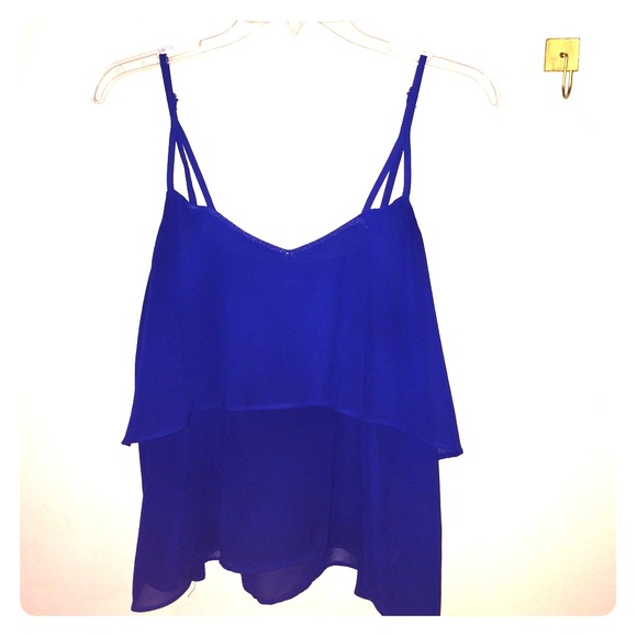 Blue flowy tank
