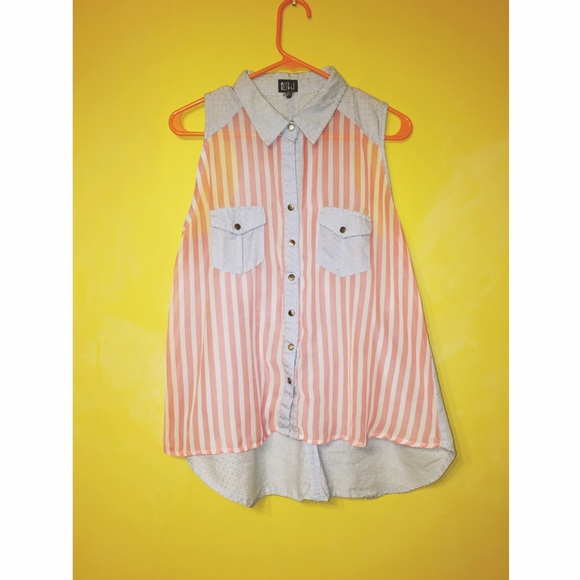 Pink & White Striped Blouse