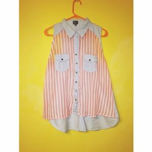 Pink & White Striped Blouse