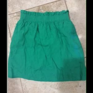 J crew city linen mini skirt in green