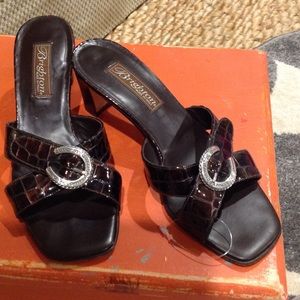 Brighton open toe chocolate brown 6.5 M