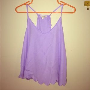 Scalloped lavender top