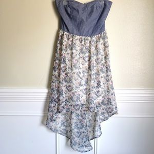 🚫SOLD🚫Denim Floral Hi-Low Dress