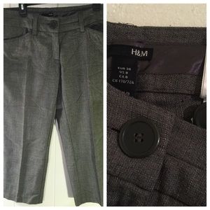 H&M Capri Tweed Stretchy Gray Pants 8