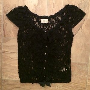 Abercrombie and Fitch Navy Lace Top Size XS