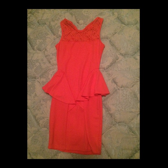 A super cute coral evening dress