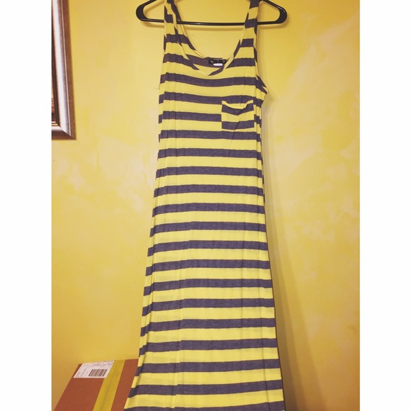 Yellow and Gray Striped Bodycon