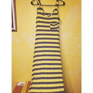 Yellow and Gray Striped Bodycon