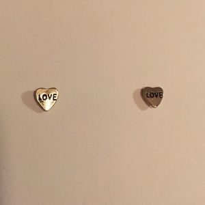 Gold Heart "LOVE" Earrings
