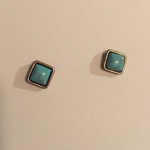 Jade Bronze Trim Earrings