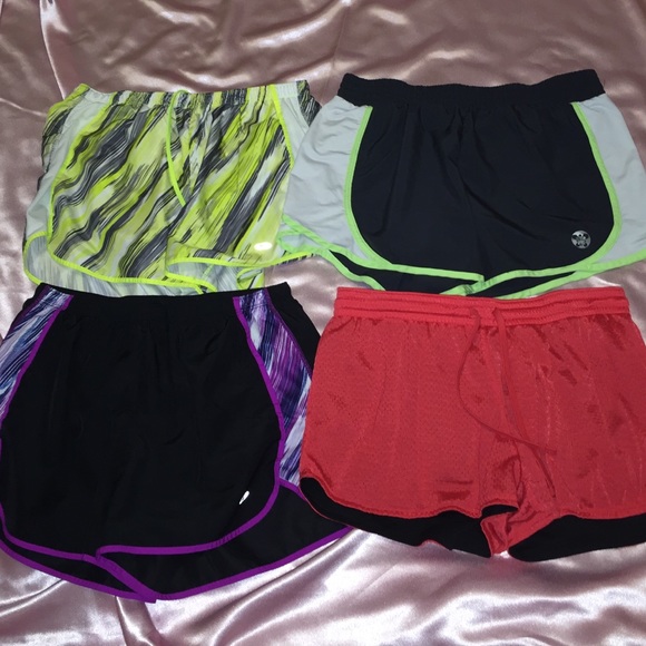 Set of four women's active wear shorts