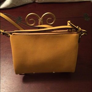 Mustard suede cross body bag💛