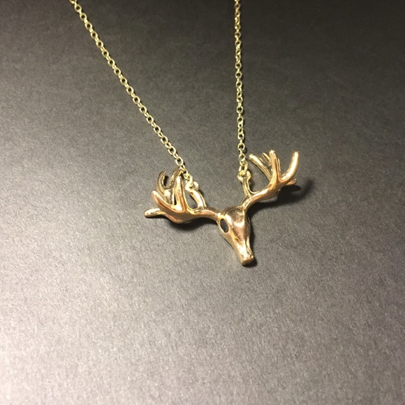 Gold and Black Deer Necklace