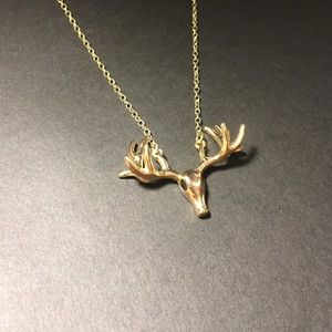 Gold and Black Deer Necklace