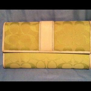 Coach Lime Green Sig C Wallet